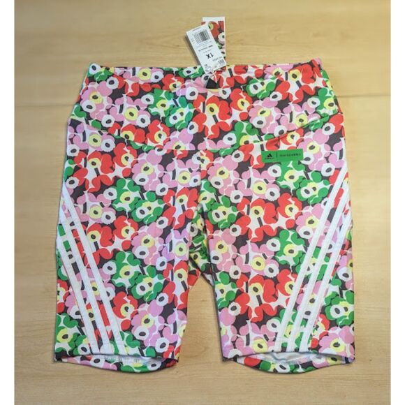 NWT adidas X marimekko Multicolor Bike Cycling Athletic Shorts Size 1X - Picture 2 of 6